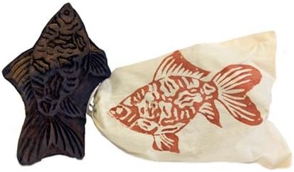 Hand Carved Wood Block Stamp - Fish