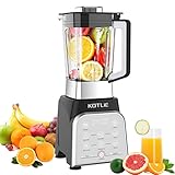 KOTLIE Mixer Smoothie Maker, 2000W Standmixer Hochleistungsmixer, Blender Mixer mit 8 Deutsche Edelstahlklingen und 8 Programme, 2L Tritan-Behälter ohne BPA mit Rezeptbuch und Stößel