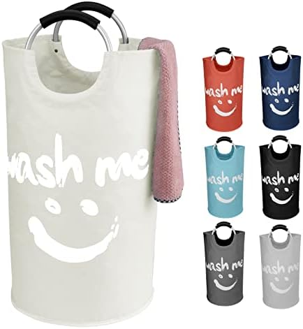 IHOMAGIC Portable Laundry Hamper, Laundry Basket with Aluminum Handle, 120L XL Foldable Washing Bin, Oxford Fabric Laundry Bag Oversize Storage Bin for Kids Toys, blankets (XL, Black)