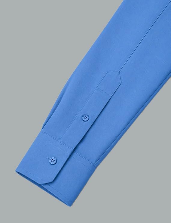 Image of Men's Solid Plain Formal Shirt | Regular Fit Full Sleeve Wrinkle Resistant Spread Collar Shirt | Office Wear, Business Wear & Casual Wear