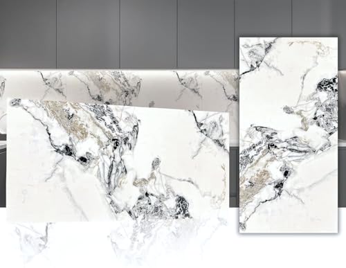 Panneau mural aspect marbre - Revêtement mural en PVC de qualité supérieure - 120 x 60 cm - 2,5 mm d'épaisseur - Imperméable et résistant aux UV - Résistant à l'humidité - Alternative au carrelage et