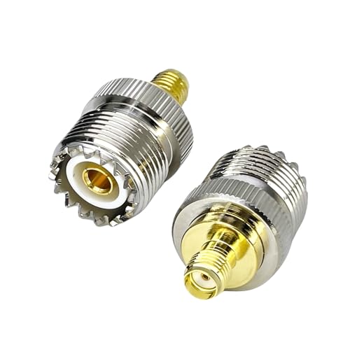 SEYUGOPTI Adaptateur SMA Femelle vers UHF SO239 Femelle Coaxial Coax Adaptateur pour TV sans Fil Appareils LAN Radio pour Wi-FI Antenne, Lot de 2