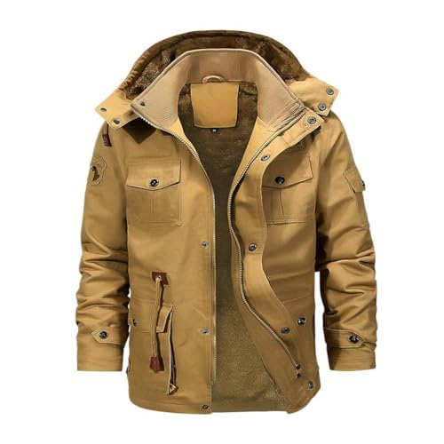Veste d'hiver mi-longue en coton pour homme doublée et chaude