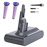 4000mAh V7 Replacement Battery 21.6V for Dyson V7 Motorhead Pro, V7 Trigger, V7 HEPA, V7 Fluffy Handheld Vacuum Cleaners, V7 Mattress, V7 Absolute, V7 Car+Boat with Free Filters