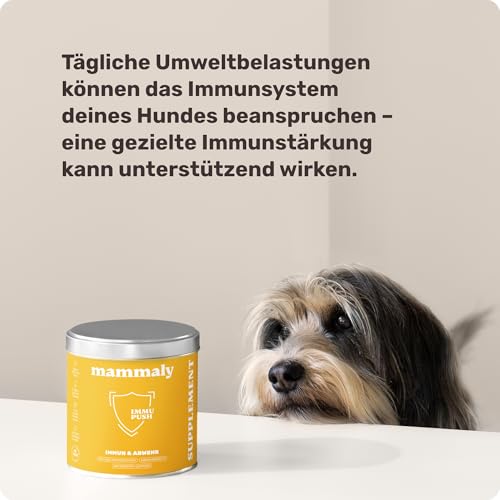 14-in-1 Immunsystem Leckerli für Hunde - Immu Push 120 Snacks (350g) von mammaly - Stärkt Abwehrkräfte mit Hagebutte, Granatapfel, Ashwagandha, Bierhefe,Zink - Reich an Antioxidantien, Vitamin A, C, K