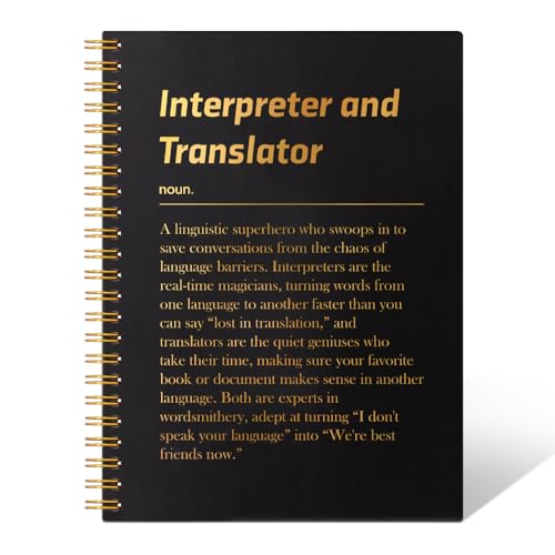 THEBESTU Interpreter And Translator Definition 160 Pages Blank Spiral Notebook, Funny ASL SLP Gifts for Interpreter Translator, Future Translator Gifts Idea, Graduation Gifts for Linguistics Student