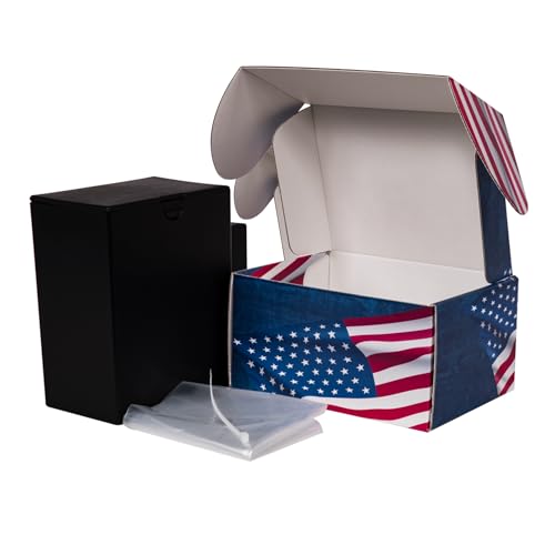 TSA Approved Travel Urn for Human Ashes, Large Temporary Cremation Urn Package- (211 Cubic inch Capacity) (American Flag Mailer, Large Urn (211 cu. in))