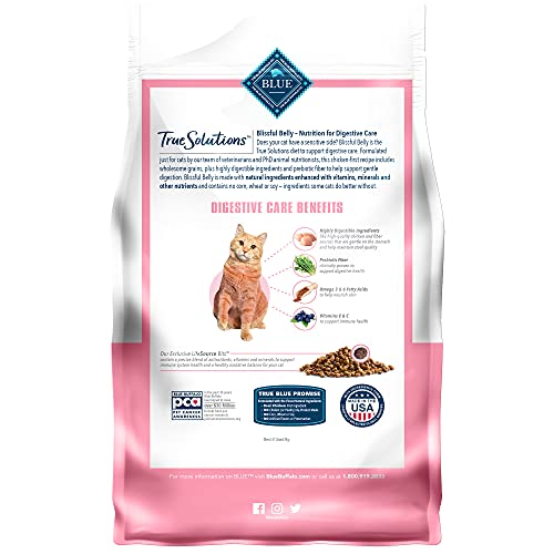 Blue Buffalo True Solutions Blissful Belly Natural Digestive Care Adult Dry Cat Food, Chicken 3.5-Lb #TOP17