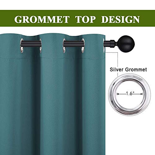 Image of NICETOWN Room Divider Curtain Screen Partitions, Vertical Blind for Sling Door, Blackout Window Curtains Privacy Blind for Patio, Extra Wide Drape (Sea Teal, Single Panel, 8ft Tall x 8.3ft Wide)