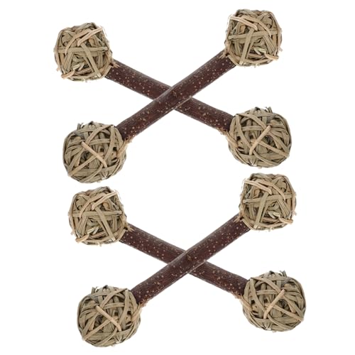 Gadpiparty 4個 ハムスター歯固め フィーダ ウサギ小屋 キット ウサギの チンチラのおもちゃ モルモットの檻 うさぎ の干し草 ハンモック 小動物の咀嚼 つめた 木