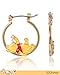 Disney Winnie-the-Pooh Hoop Earrings for Women Official License, 18k Gold Flash-Plated Winnie the Pooh Earrings, Pooh Gifts