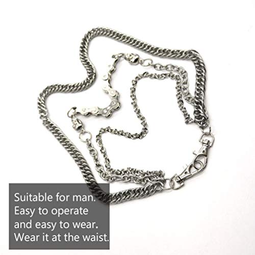 Valicclud Calça Hip Hop Corrente Criativa Punk Corrente de Bolso Decorativa Estilosa Calça Moderna P