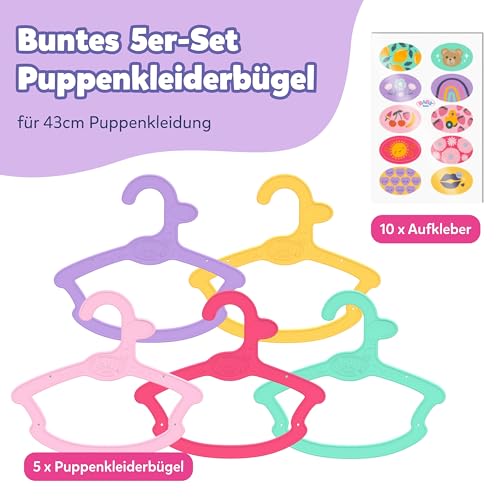 BABY born 5 Puppenkleiderbügel - Recyceltes Material - Hochwertiges Puppenzubehör - Zubehör geeignet für Puppen der Größe 43 cm