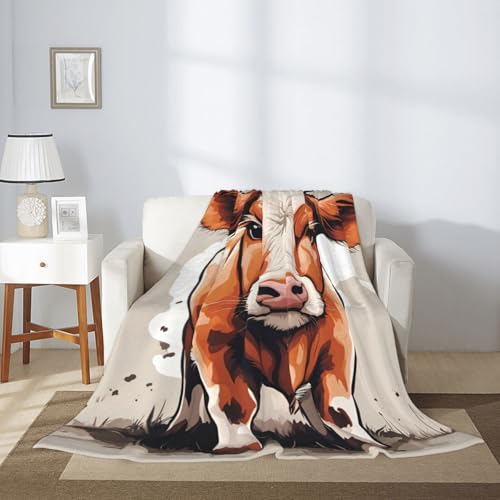 Couverture motif petite vache 152x127 cm pour lit et canapé - 4
