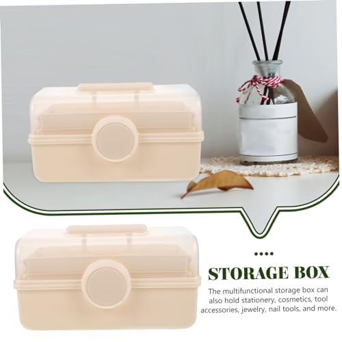 Boîte de rangement multicouche en plastique avec couvercle portable - 7