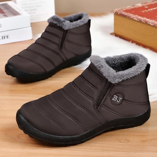Women’s Waterproof Slip-On Winter Snow Boots – Warm Fleece Lined Ankle Booties with Anti-Slip PU Sole, Comfortable for Outdoor Walking, Casual Wear & Cold Weather4