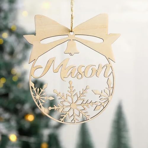 Personalized Christmas Ornaments with Names Custom Wooden Tree Ornaments, Unique Christmas Decor, Name Ornaments for Kids and Adults, Perfect Holiday Gift Tag