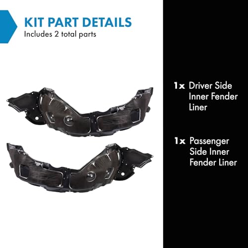 Image of TRQ Inner Fender Liner Set Compatible with 2013-2015 Lexus IS250 IS350 LX1248127 LX1249127