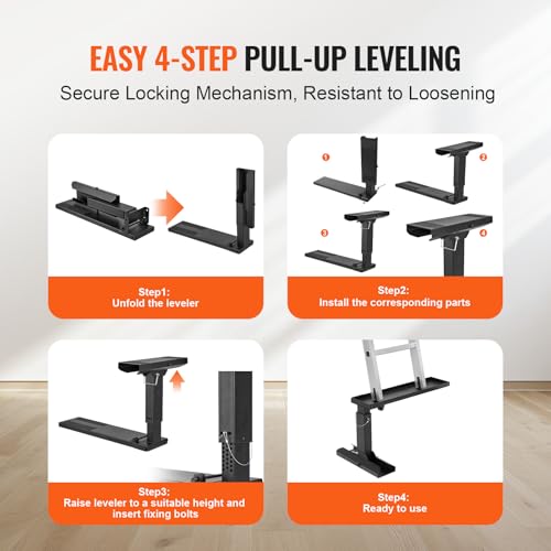 VEVOR Leiternivellierer, 594,36 x 289,5-457,2 mm, Leiterstabilisator für Stahlleitern, zusammenklappbarer Leiterbein-Leveler, einfach zu verwendender Beinstabilisator, Zubehör für Ausziehleitern