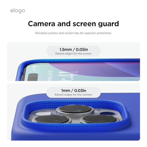 elago Compatible with iPhone 16 Pro Max Case, Premium Liquid Silicone Case, Full Body Protective Cover, Shockproof, Slim Phone, Anti-Scratch Soft Microfiber Lining, 6.9 inch (Cobalt Blue) by elago - Used condition - Image 5