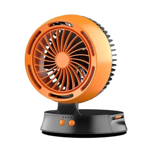 Ventilador de escritorio con 4 velocidades y linterna regulable de carga solar
