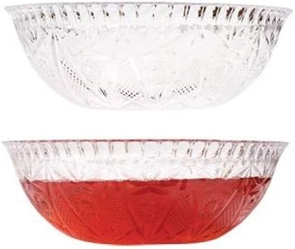 Greenbrier SUPER STURDY THICK PLASTIC PUNCH BOWL/SALAD BOWL/SNACK BOWL, 11.35-Inch Diameter 2 Pack