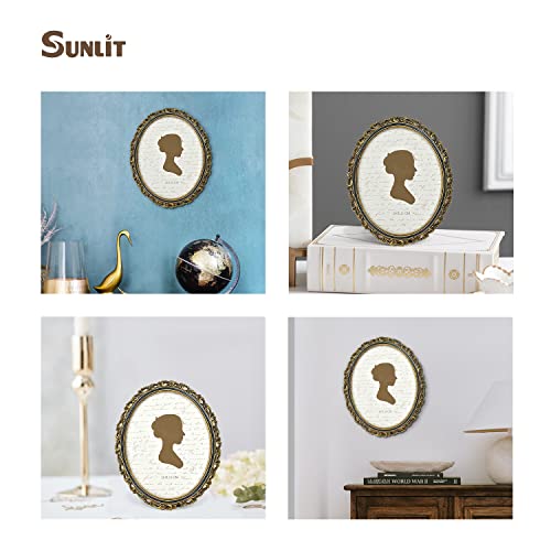 Sunlit Vintage Picture Frame 8X10 Inch, Oval Antique Photo Frames With Glass Front, Luxury Photo Display, Tabletop Wall Hanging, Gift Ideas, Golden Brown #TOP3