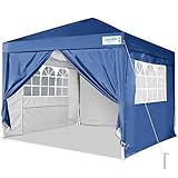 Quictent Silvox 10x10 Ez Pop Up Canopy Tent Enclosed Instant Canopy Shelter Portable Waterproof with Sidewalls and Church Windows (Navy Blue)