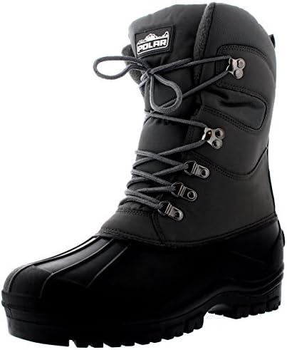 POLAR Mens Snow Hiking Mucker Duck Grafters Waterproof Saftey Thermal Boots - Gray - US10/EU43 - YC0447
