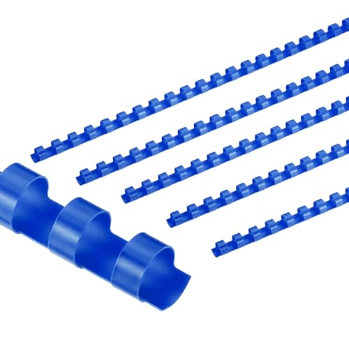PATIKIL 10mm (3/8") Plastic Binding Combs, 50 Pcs 21 Rings Comb Binding Spines 60 Sheet Capacity Letter Size for Binding Paper Sheets, Blue
