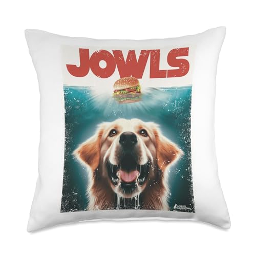 Light Golden Retriever Jowls Top, Paws Cream Lab Dog Mom Dad Throw Pillow
