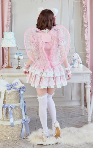 [Malymoon] コスプレ 天使 羽 エンジェル レース 白 黒 小物 衣装 仮装 マリームーン 10252wing 詳細画像2