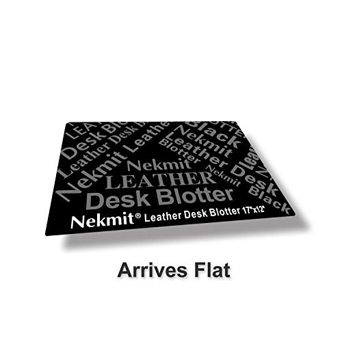 Nekmit Leather Desk Blotter Pad 17 X 12 Inches, Flat, Non-Slip, Waterproof, Black #TOP7
