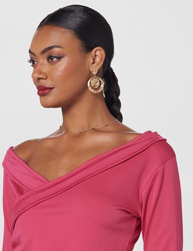 Image of Athena Lifestyle Fuchsia Regular Sleeves Solid Party Top
