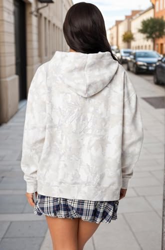 Image of Dsewpaur Camo Hoodie For Women Oversized Long Sleeve Drop Shoulder Fleece Hooded Sweatshirt Pullover With Pocket Outfits