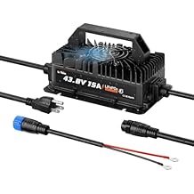 LiTime 36V 43.8 15A LiFePO4 Battery Charger, 36 Volt Lithium Battery Charger IP66 Waterproof with Battery Activation, LED Indicator, Smart 3-Stage Charger for Golf Cart, RV, Trolling Motor