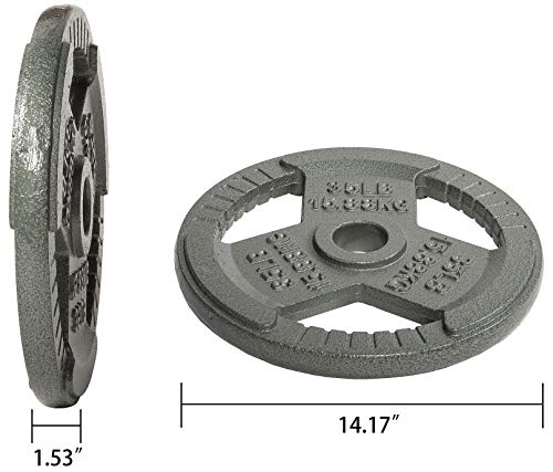 Fitvids Cast Iron Plate Weight Plate for Strength Training and Weightlifting, 2-Inch Center, 35LB (Single) by Fitvids - Image 4