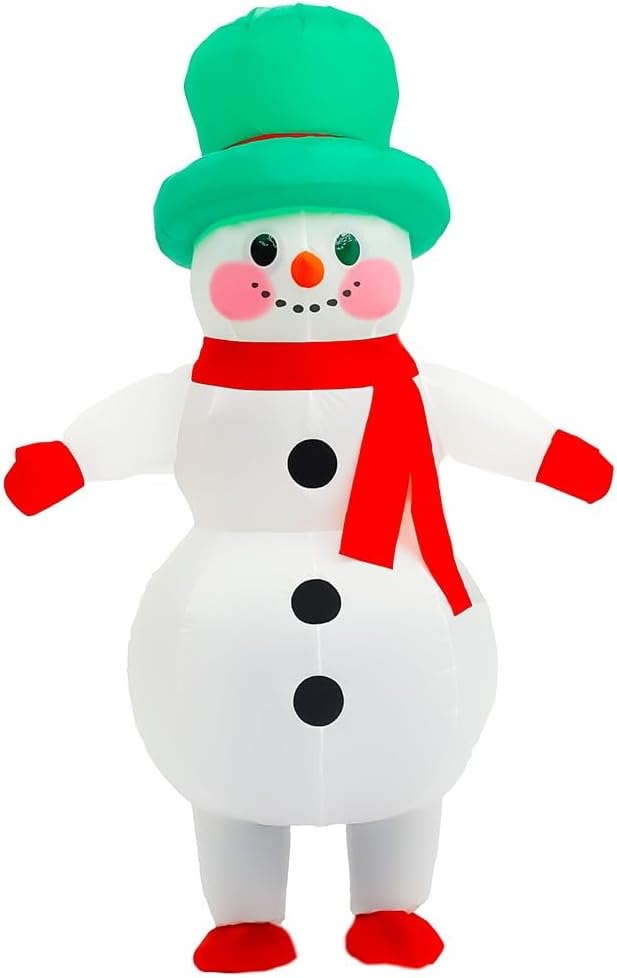 Inflatable Christmas Costume for Adults Funny Blow up Xmas Tree, Snowman, Santa Claus Costume Suit Xmas Outifit - Image 2