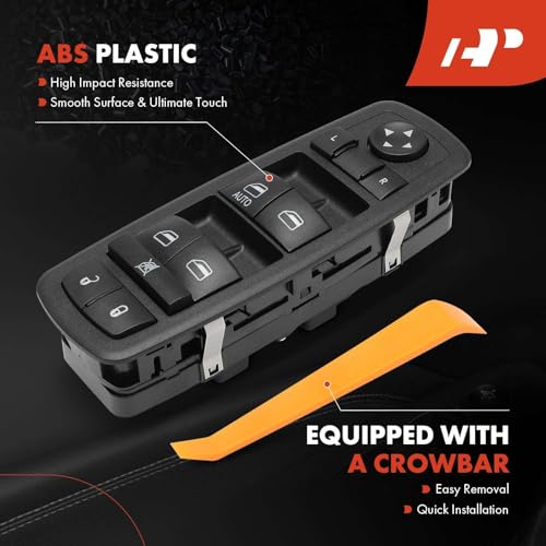 A-Premium Driver Side Master Power Window Switch Compatible with Chrysler 200 2017, Pacifica 2018-2021, Voyager 2020-2021, Without Folding Mirror, Replace# 68275252AC, 68275252AD, DWS2252 by A-Premium - Image 5