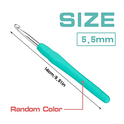 image for QMNNMA 5.5 mm Crochet Hook, Ergonomic Handle for Arthritic Hands, Extr
