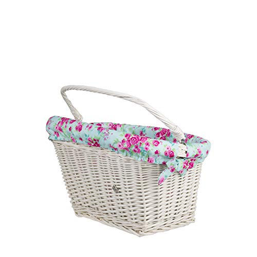 e-wicker24 Alles aus Weide Kosz rowerowy z przodu, duży, pleciony, na bagażnik rowerowy, retro, wiklinowy, na kierownicę, styl vintage, wiklinowy