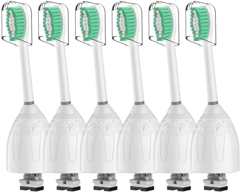 Toothbrush Heads for Philips Sonicare Replacement Brush Heads Medium Soft Dupont Bristles Electric Toothbrush Replacement Heads Fit E-Series Essence Xtreme Elite Advance and CleanCare, 6 Pack