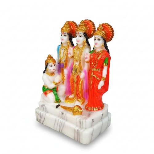 Image of Ram Darbar Statue Idol - Spiritual Figurine for Pooja Room, Home Temple, Office, and Sacred Decor, Ram, Sita, Lakshman and Hanuman (5 Inch Height)
