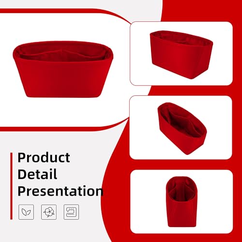 Image of DGAZ Purse Organizer Insert Fits Neverfullbag BB /PM /MM /GM,Silk Bag Organizer,Luxury Handbag & Tote Shaper(Rouge moyen,BB)