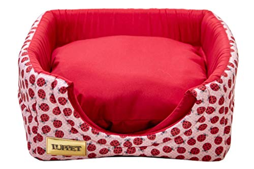Luppet Toca E Cama 2 Em 1 Com Almofada Para Cachorro Ou Gato De Até 5Kg Vermelho Joaninha M