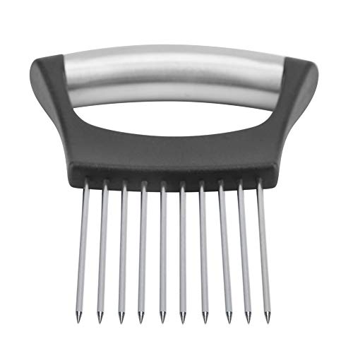 Stainless Steel Onion Holder Fruits Veg Meat Cutter microtome Peeler Chopper with 10 Prongs Kitchen Gadgets Safety Cooking Tools - Thumbnail 6