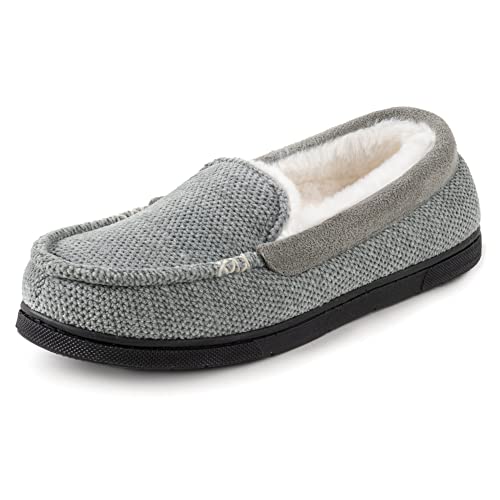 RockDove Damen Chenille Kunstfell gefüttert Moc Pantoffel, 39 EU, Hellgrau Cover