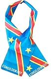 Trade Winds Democratic Republic of Congo Country Lightweight Flag Printed Knitted Style Scarf 8"x60"