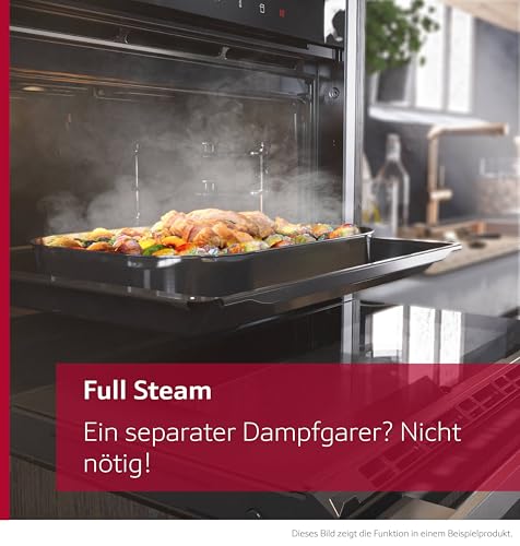 NEFF B64FS31N0, N 90, Einbau-Dampfbackofen, Integrierbarer Backofen 60 x 60cm, Made in Germany, Slide&Hide, Full Touch TFT-Display, Favorit, Soft Open & Close, Home Connect, Schwarz