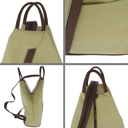 Fioretta Italian Genuine Leather Top Handle Backpack Purse Shoulder Bag Handbag Rucksack For Women by Fioretta - Image 5